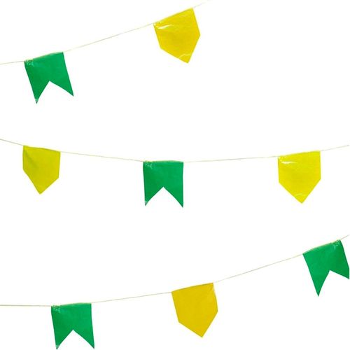 Varal de Bandeirinha Verde e Amarelo - 10 metros