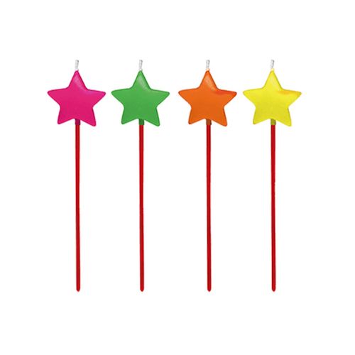 Vela Estrela Colorida - 04 unidades