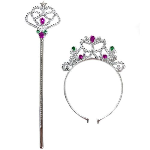Kit Tiara e Varinha Prata