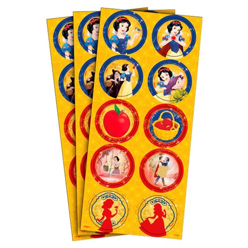 *Adesivo Redondo Branca de Neve Clássica - 30 unidades