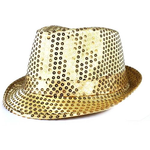 Chapéu Malandrinho Paetê Dourado