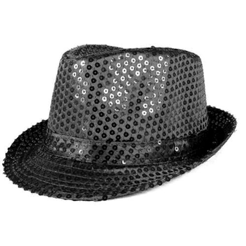 Chapéu Malandrinho Paetê Preto