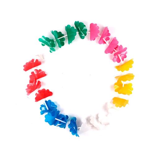 Colar Havaiano Plástico Colorido - 10 unidades
