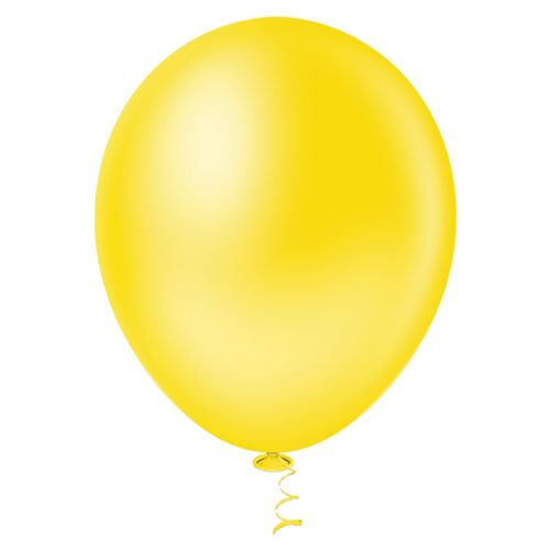 Balão 9 Liso Amarelo - 50 unidades