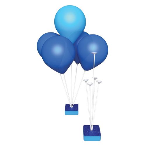 Suporte para Balão 5 Hastes com Base Azul