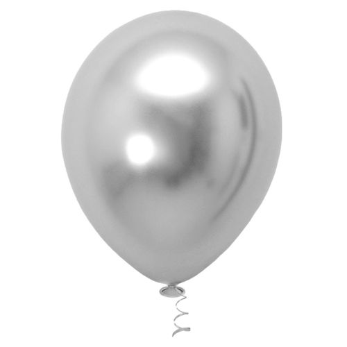 Balão 10 Platino Cromado Prata - 25 unidades