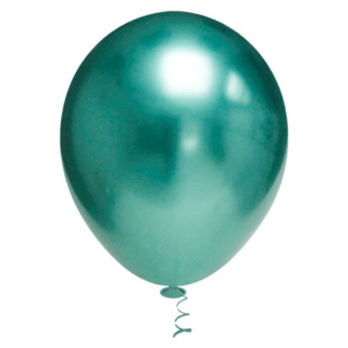 Balão 10 Platino Cromado Verde - 25 unidades