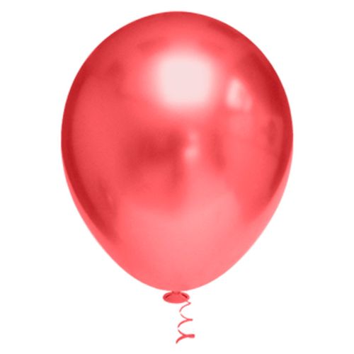 Balão 10 Platino Cromado Vermelho - 25 unidades