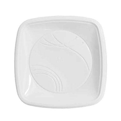 Prato Quadrado 21cm Branco - 10 unidades