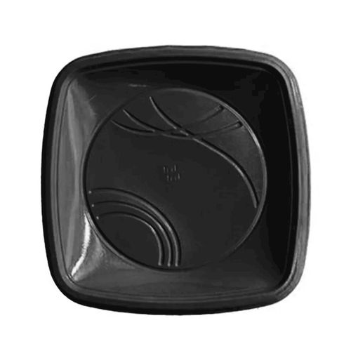 Prato Quadrado 21cm Preto - 10 unidades