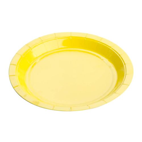 Prato de Papel Amarelo - 10 unidades
