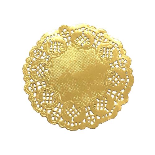 Toalha de Papel Rendada Dourada 10cm - 20 unidades