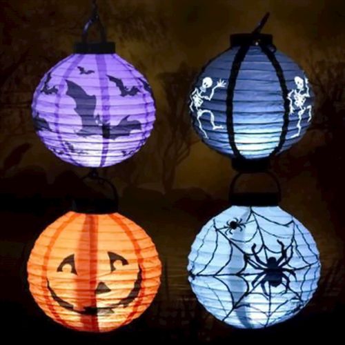Lanterna de Papel Halloween com Luz