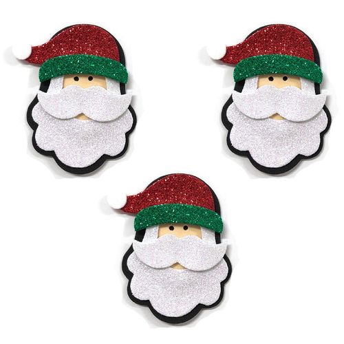 Aplique Papai Noel com Gliter - 03 unidades