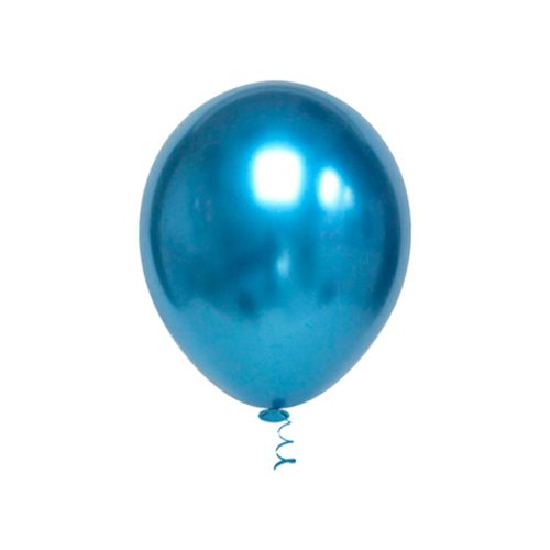 Balão 5 Platino Cromado Azul - 25 unidades