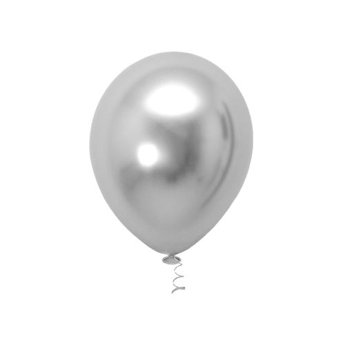 Balão 5 Platino Cromado Prata - 25 unidades