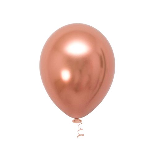 Balão 5 Platino Cromado Rosé Gold - 25 unidades