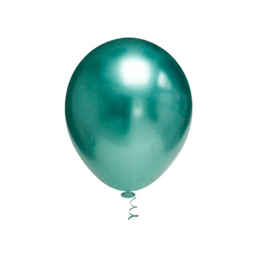 Balão 5 Platino Cromado Verde - 25 unidades