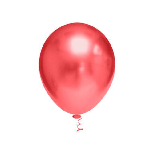 Balão 5 Platino Cromado Vermelho - 25 unidades