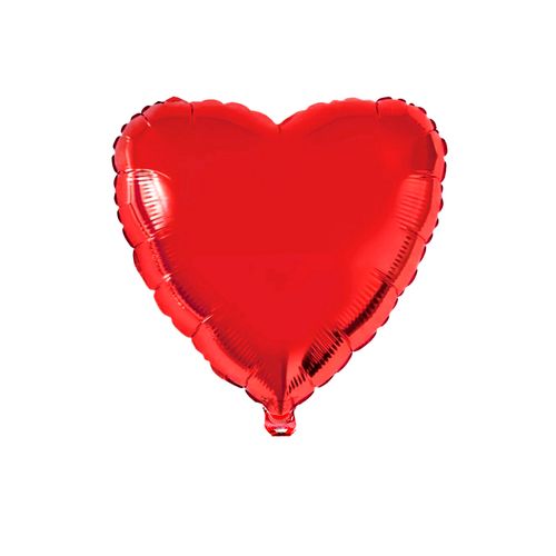 Balão Metalizado Coração Vermelho 10"