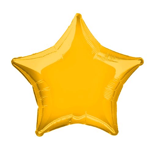 Balão Metalizado Estrela Dourado 18"