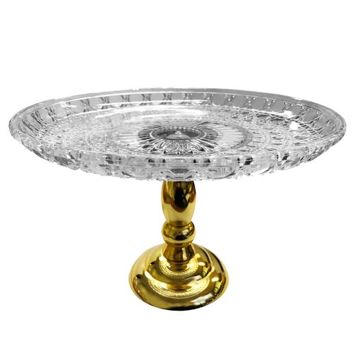 Boleira Lapidada Luxo Dourada Metalizada - 23cm