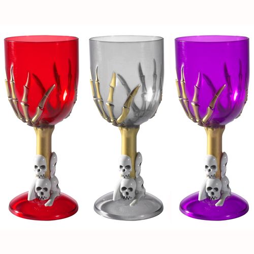 Taça Halloween Vinho Mãos