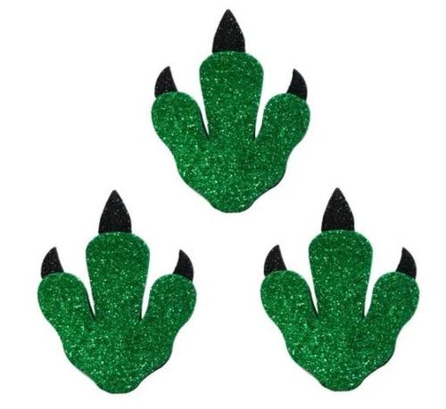 *Aplique Pata de Dinossauro Verde - 03 unidades
