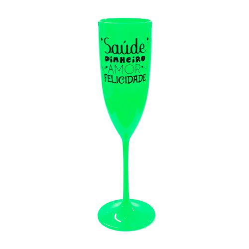 Taça Champagne Neon Verde Limão - Metas