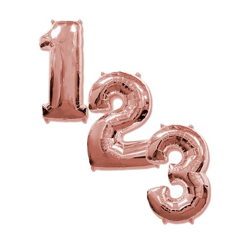Balão Metalizado Rosé Gold 30" Números