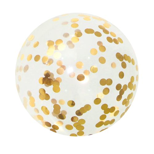 Balão Bubble Redondo com Confete Dourado 18"