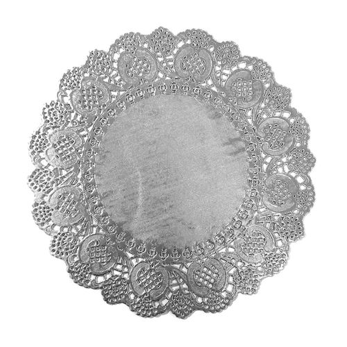 Toalha de Papel Rendada Prata 29cm - 20 unidades