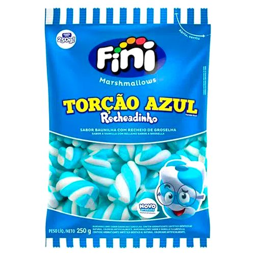 Marshmallow Torção Azul Recheado 250g - Fini