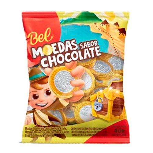 Moedas Sabor Chocolate 40g - Bel