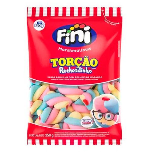 Marshmallow Torção Colorido Recheado 250g - Fini