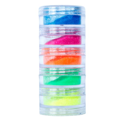 Torre Gliter Pó Fluor 5 Cores - Rostinho Pintado