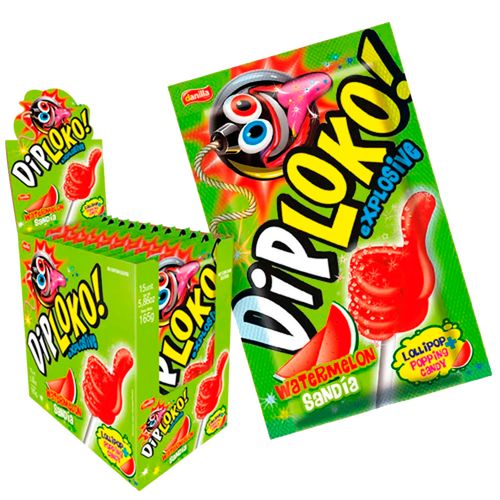 Pirulito Diploko Explosive Melancia - 15 unidades