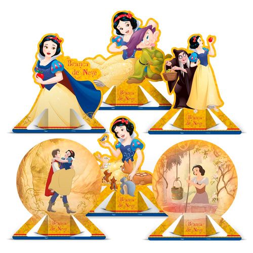 *Decoração de Mesa Branca de Neve Clássica - 06 unidades