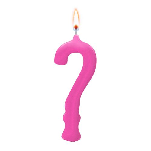Vela Parabéns Pink Interrogação