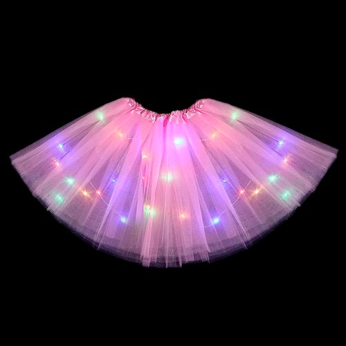 Saia Tutu com LED Rosa Claro Adulto