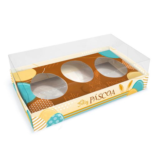 Caixa para 3 Ovos 150g - Feliz Páscoa