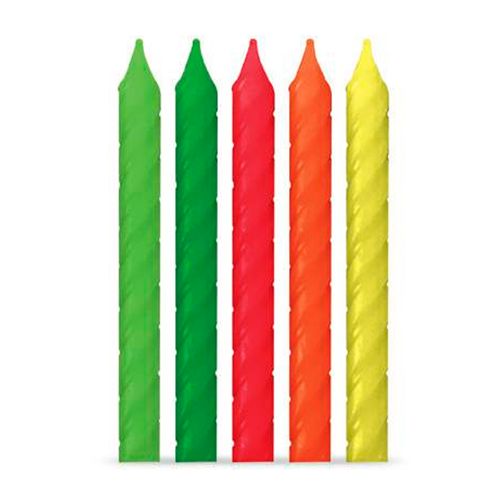 Vela Palito Espiral Neon - 10 unidades