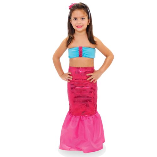 Fantasia Sereia Pink Infantil