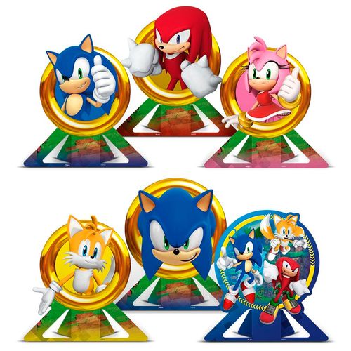 *Decoração de Mesa Sonic - 06 unidades