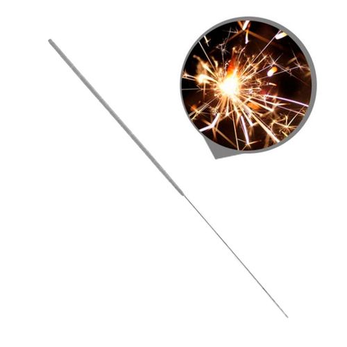 Vela Sparkles Palito Prata 25cm - 03 unidades