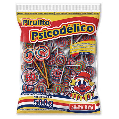Pirulito Psicodélico Colorido 500g