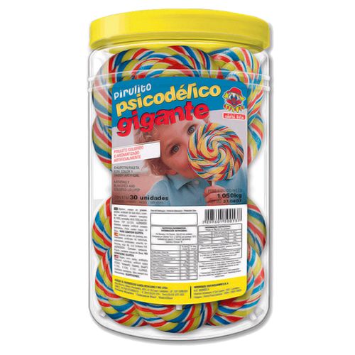 Pirulito Psicodélico Gigante Colorido 1,05kg