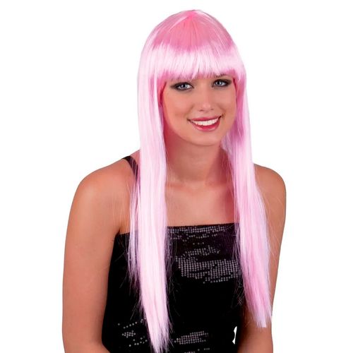 Peruca Longa Rosa Claro