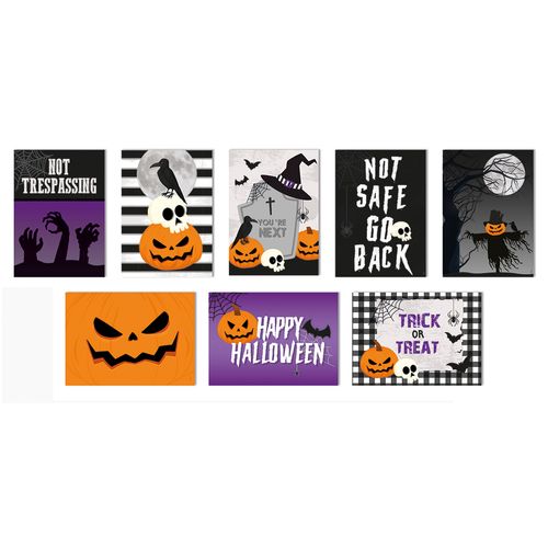 Cartaz Decorativo Halloween Scary Night - 08 unidades