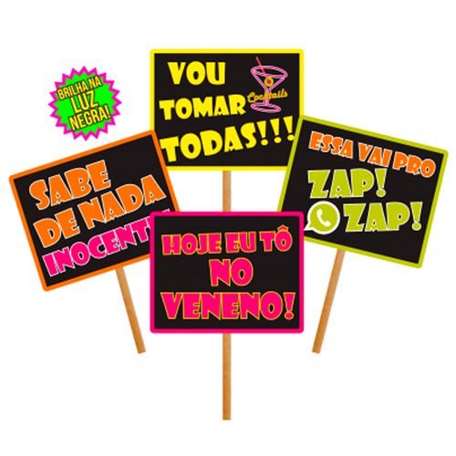 Placas Balada Neon - 10 unidades